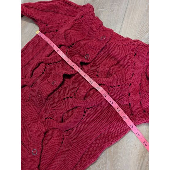 🥚3/30 Vanity Vintage Cable Knit Pullover Sweater w/ Hood - Picture 7 of 8